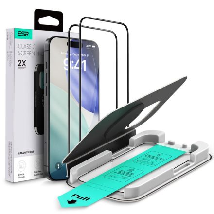 Edzett Üvegfólia ESR ULTRAFIT TEMPERED GLASS 2-PACK IPHONE 16 PRO / 17 BLACK