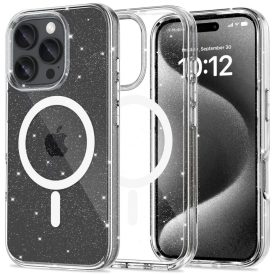  Tech–Protect Flexair Hybrid MagSafe iPhone 16 Pro tok – Csillámos Átlátszó