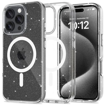 Tech–Protect Flexair Hybrid MagSafe iPhone 16 Pro tok – Csillámos Átlátszó