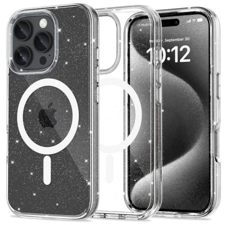 Tech–Protect Flexair Hybrid MagSafe iPhone 16 Pro Max tok – Csillámos Átlátszó