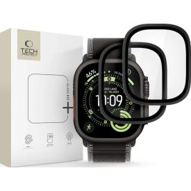   Tech–Protect Glass Ring Apple Watch Ultra 1 / 2 / 3 (49 mm) Üvegfólia Kerettel – Fekete (2db)