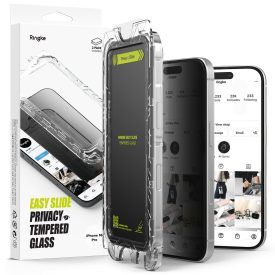   Üvegfólia Ringke Easy Slide 2–darabos iPhone 16 Pro Privacy