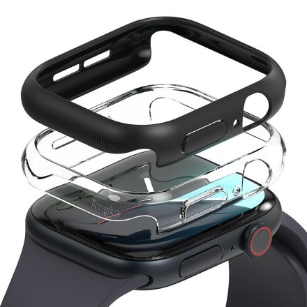 Ringke Slim 2–darabos Apple Watch 10 / 11  (46 mm) tok – Átlátszó & Matt Fekete