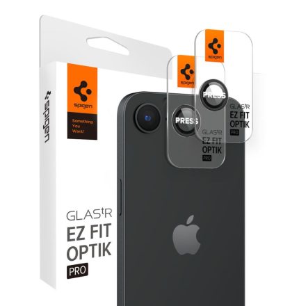 Kameravédő Spigen Optik Pro Glas.Tr ”Ez Fit” Camera Protector 2–darabos iPhone 16e Fekete