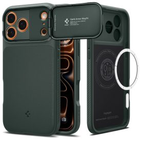   Spigen Optik Armor Mag Magsafe iPhone 17 Pro Max tok – Mélyzöld