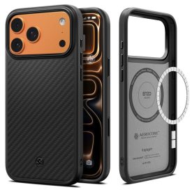   Spigen Enzo Aramid ”T” Mag Magsafe iPhone 17 Pro tok – Fekete