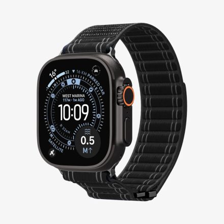 Spigen WBF0 Apple Watch 8 / 9 / 10 / 11 / SE / ULTRA (44 / 45 / 46 / 49 mm) Szövet óraszíj – Fekete