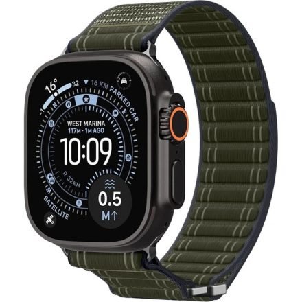 Spigen WBF0 Apple Watch 8 / 9 / 10 / 11 / SE / ULTRA (44 / 45 / 46 / 49 mm) Szövet óraszíj – Zöld