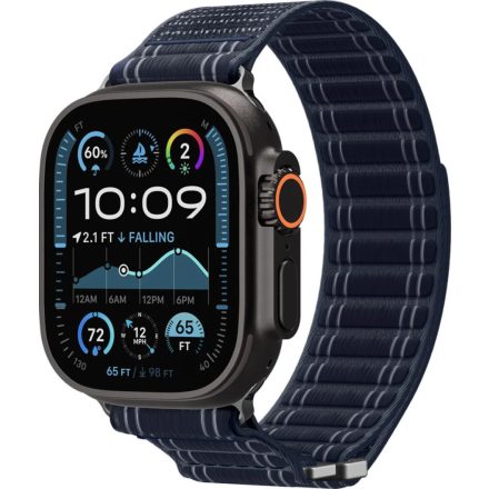 Spigen WBF0 Apple Watch 8 / 9 / 10 / 11 / SE / ULTRA (44 / 45 / 46 / 49 mm) Szövet óraszíj  – Tengerészkék