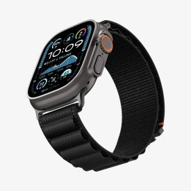   Spigen WBF1 Apple Watch 8 / 9 / 10 / 11 / SE / ULTRA (44 / 45 / 46 / 49 mm) Szövet óraszíj – Fekete