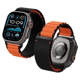   Spigen Wbf1 Band Apple Watch 8 / 9 / 10 / 11 / Se / Ultra (44 / 45 / 46 / 49 mm) óraszíj –  Fekete/Narancssárga