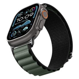  Spigen WBF1 Apple Watch 8 / 9 / 10 / 11 / SE / ULTRA (44 / 45 / 46 / 49 mm) Szövet óraszíj – Fekete/Zöld