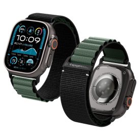   Spigen Wbf1 Band Apple Watch 8 / 9 / 10 / 11 / Se / Ultra (44 / 45 / 46 / 49 mm) óraszíj –  Fekete/Zöld