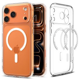   Spigen Ultra Hybrid Mag Magsafe iPhone 17 Pro Max tok – Átlátszó/Fehér