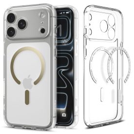   Spigen Ultra Hybrid Mag Magsafe iPhone 17 Pro Max tok – Átlátszó/Arany