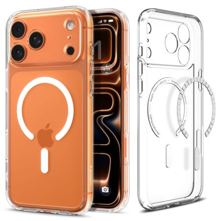 Spigen Ultra Hybrid Mag Magsafe iPhone 17 Pro tok – Átlátszó/Fehér