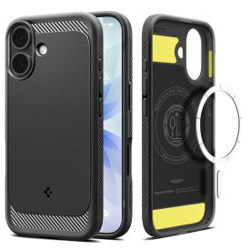   Spigen Rugged Armor Mag Magsafe iPhone 17 Matt tok – Fekete