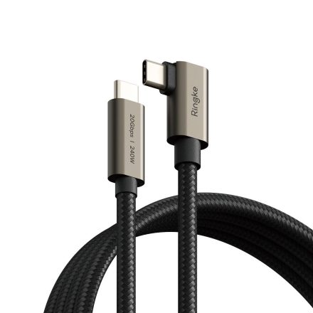 Ringke Usb 3.2 Gen 2X2 Type–C 90 Degree Cable Pd 240W 200Cm Fekete