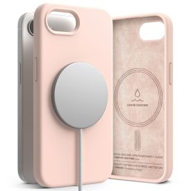   Ringke Silicone Magnetic Magsafe iPhone 16e / 17e tok –Rózsaszín homok