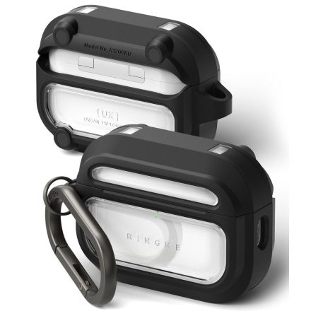 Ringke Ux Magnetic Magsafe Apple Airpods Pro 3 tok – Fekete/Átlátszó