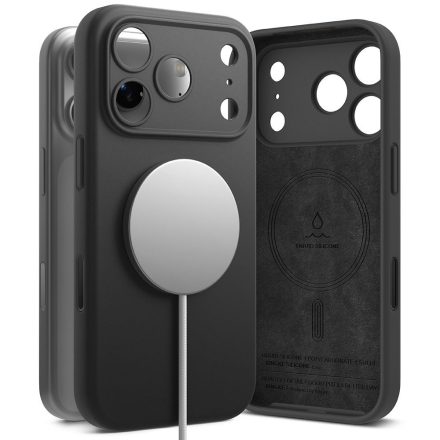 Ringke Silicone Magnetic Magsafe iPhone 17 Pro Max tok – Fekete