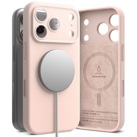   Ringke Silicone Magnetic Magsafe iPhone 17 Pro tok – Rózsaszín homok