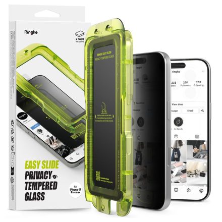 Üvegfólia Ringke Easy Slide 2–darabos iPhone 17 Pro Privacy