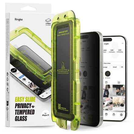 Üvegfólia Ringke Easy Slide 2–darabos iPhone 17 Privacy
