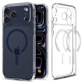   Spigen Ultra Hybrid Mag Magsafe iPhone 17 Pro tok – Átlátszó/Mélykék