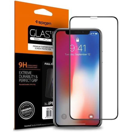 Üvegfólia SPIGEN GLASS FC IPHONE X / XS / 11 PRO Fekete