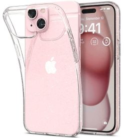   Spigen Liquid Crystal iPhone 14 Plus / 15 Plus tok – Csillámos átlátszó