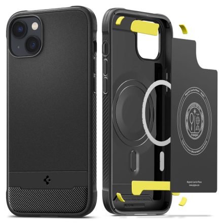 Spigen Rugged Armor Mag Magsafe iPhone 14 Matt tok – Fekete