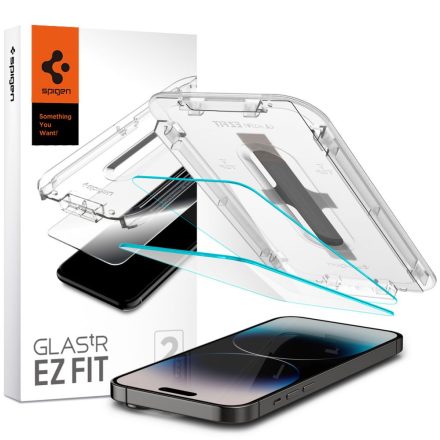Üvegfólia Spigen Glas.Tr ”Ez Fit” 2–darabos iPhone 14 Pro Max Átlátszó