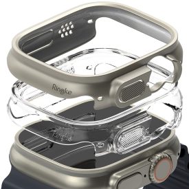   Ringke Slim 2–darabos Apple Watch Ultra 1 / 2 / 3 (49 mm) tok – Átlátszó & Titán Szürke