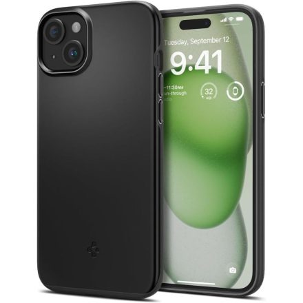 Spigen Thin Fit iPhone 15 Plus tok – Fekete