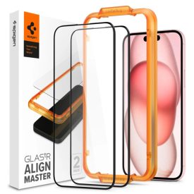   Üvegfólia Spigen Alm Glass Fc 2–darabos iPhone 15 Plus Fekete