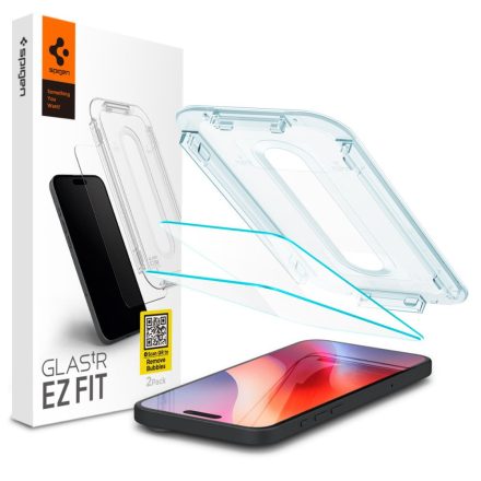 Üvegfólia Spigen Glas.Tr ”Ez Fit” 2–darabos iPhone 15 / 16 Átlátszó