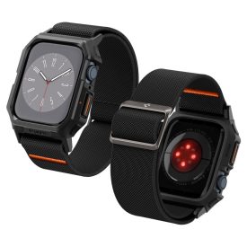   Spigen Lite Fit ”Pro” Apple Watch 4 / 5 / 6 / 7 / 8 / 9 / Se 1 / 2 / 3 (44 / 45 mm) tok/óraszíj –  Matt Fekete