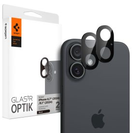   Kameravédő Spigen Optik Glas.Tr Camera Protector 2–darabos iPhone 16 / 16 Plus Fekete