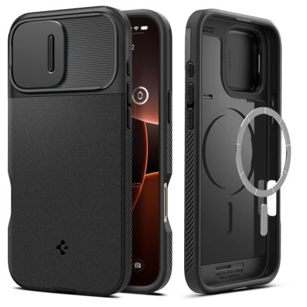 Spigen Optik Armor Mag Magsafe iPhone 16 Pro Max tok – Fekete