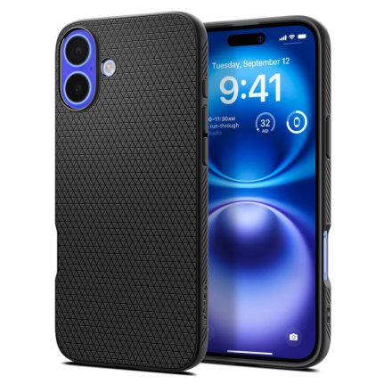 Spigen Liquid Air iPhone 16 Matt tok – Fekete