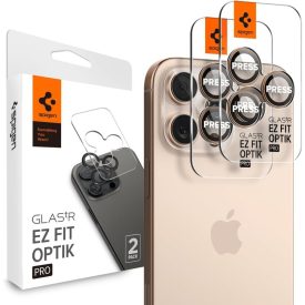   Kameravédő Spigen Optik Pro Glas.Tr ”Ez Fit” Camera Protector 2–darabos iPhone 16 Pro / Max / 17 Pro / Max Sivatagi titán