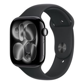   Apple Watch S11 GPS 46mm Kozmoszfekete alumínium tokkal, Fekete Sport szíjjal - M/L
