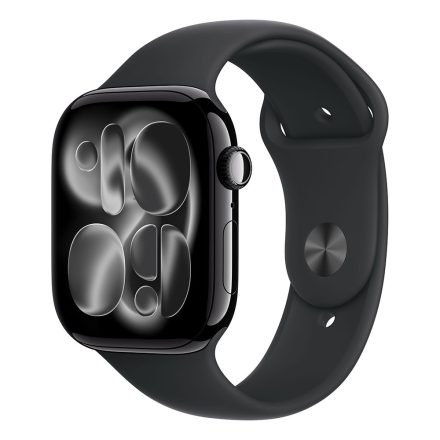Apple Watch S11 GPS 46mm Kozmoszfekete alumínium tokkal, Fekete Sport szíjjal - M/L