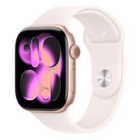  Apple Watch S11 GPS 46mm Rozéarany alumínium tokkal, Lágy rózsaszín Sport szíjjal - S/M