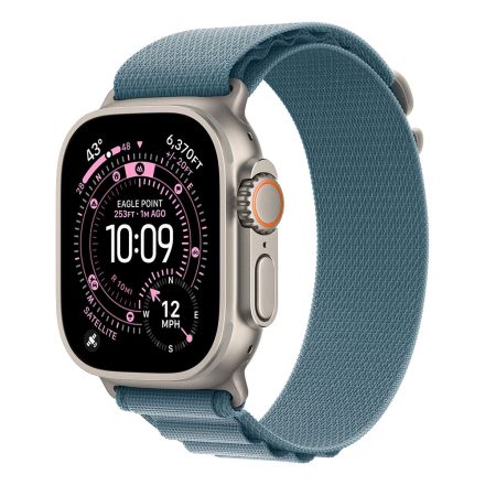 Apple Watch Ultra 3 Cellular 49mm Natúr titán tokkal Világoskék Alpesi pánttal - L