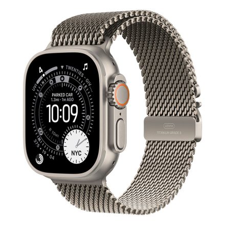 Apple Watch Ultra 3 Cellular 49mm Natúr titán tokkal Natúr titán Milánói szíjjal - S