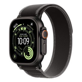   Apple Watch Ultra 3 Cellular 49mm Fekete titán tokkal Fekete/hamuszürke Terep pánttal - S/M
