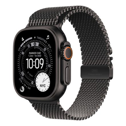 Apple Watch Ultra 3 Cellular 49mm Fekete titán tokkal Fekete titán Milánói szíjjal - S